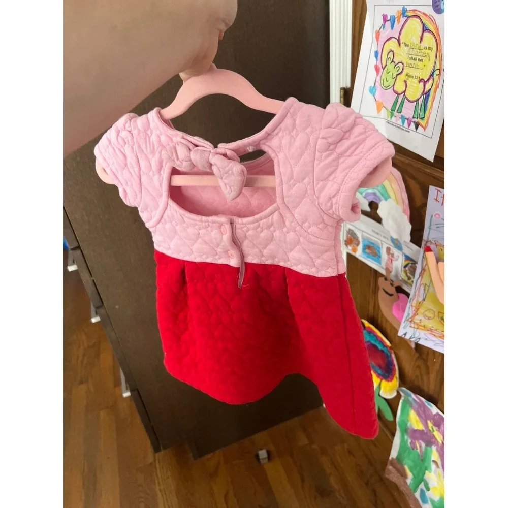 Janie‎ & Jack pink red heart dress girls 18-24 months
